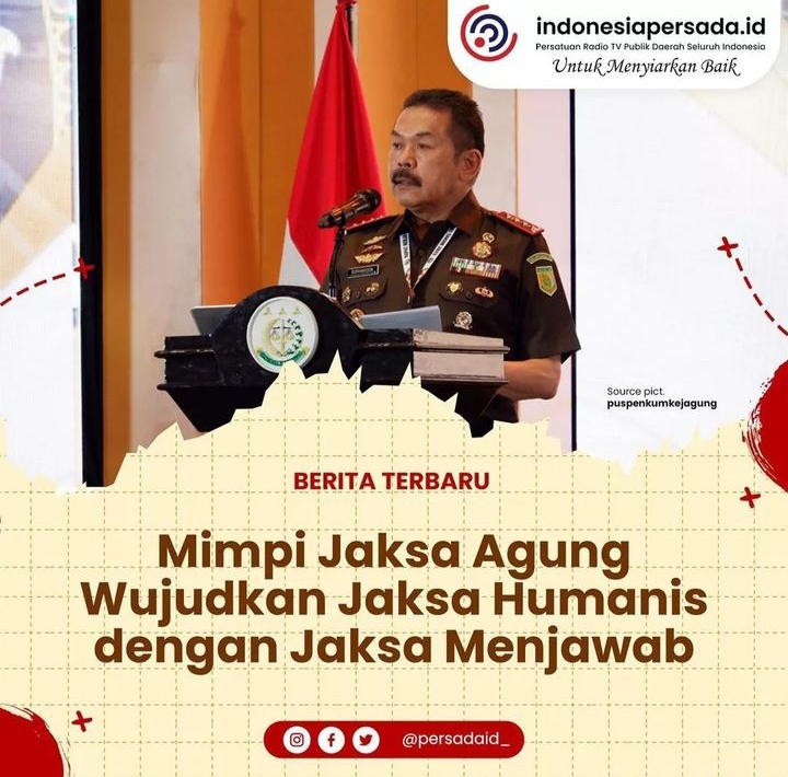 Kejaksaan Agung Republik Indonesia (Kejagung RI) melaksanakan program penegakan hukum humanis